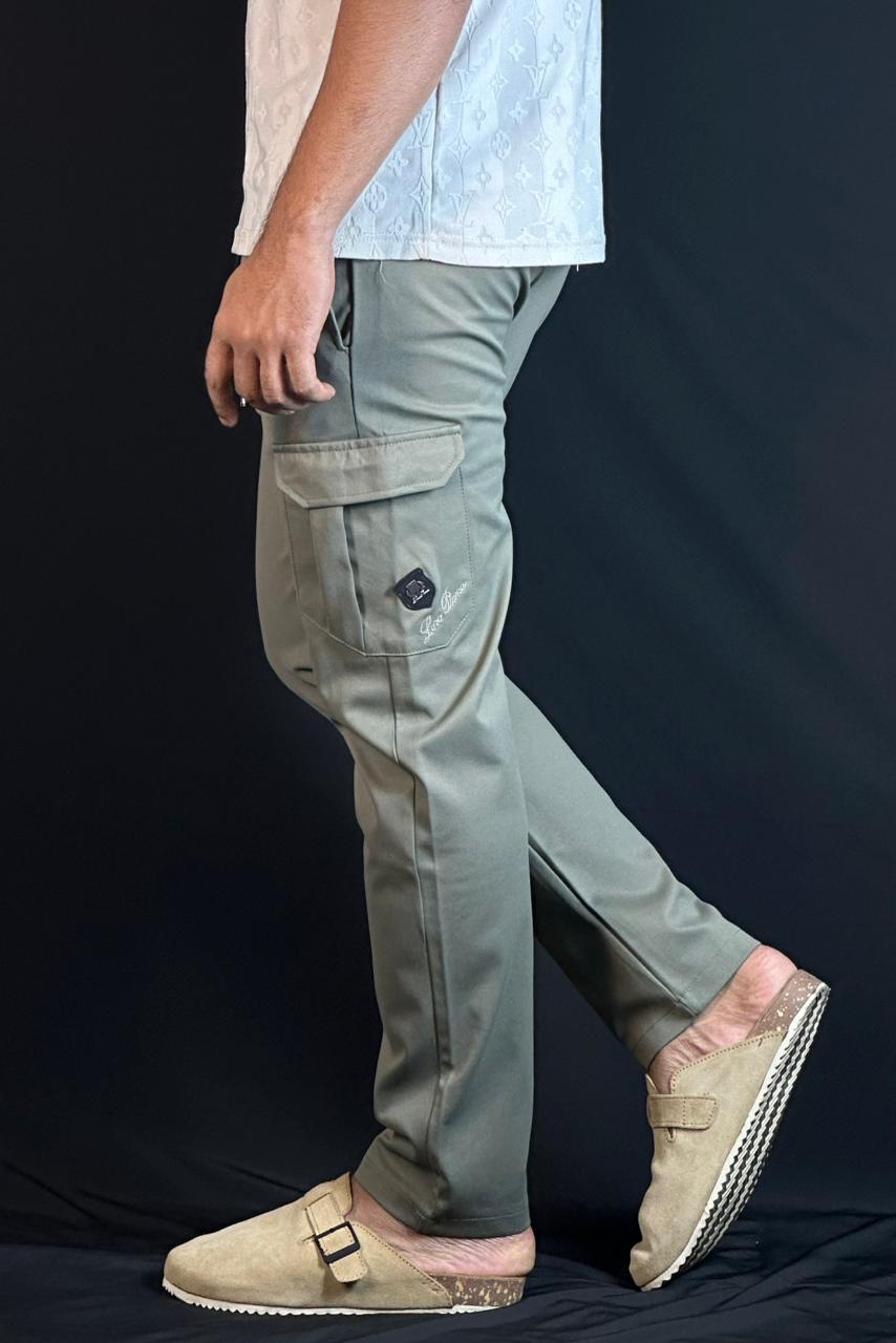 অলিভ কালার চায়না কার্গো জগার্স-ROCK